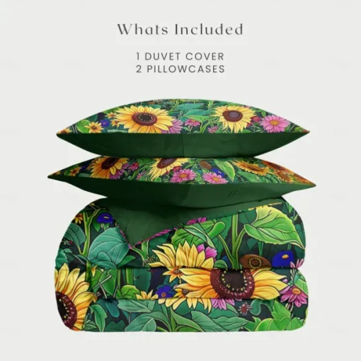 Botanical Floral Duvet Cover Set - Includes Duvet Cover and Pillowcases - Elegant and Nature-Inspired Design - Soft and Comfortable Fabric - Perfect for Bedroom Decor