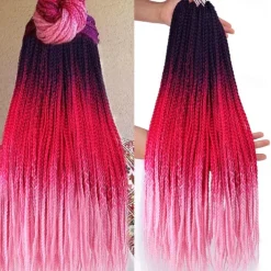 Box Braids Crochet Hair 6 Packs 24 Inch Ombre Dark Roots Honey Blonde 3X Goddess Senegalese Twist Tissage Fiber Kanekalon Braiding Hair Extensions 22 Strands/Pack 100g