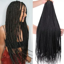 Box Braids Crochet Hair 6 Packs 24 Inch Ombre Dark Roots Honey Blonde 3X Goddess Senegalese Twist Tissage Fiber Kanekalon Braiding Hair Extensions 22 Strands/Pack 100g