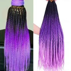 Box Braids Crochet Hair 6 Packs 24 Inch Ombre Dark Roots Honey Blonde 3X Goddess Senegalese Twist Tissage Fiber Kanekalon Braiding Hair Extensions 22 Strands/Pack 100g