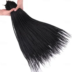 Box Braids Crochet Hair 6 Packs 24 Inch Ombre Dark Roots Honey Blonde 3X Goddess Senegalese Twist Tissage Fiber Kanekalon Braiding Hair Extensions 22 Strands/Pack 100g