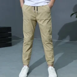 Boy Linen Pants Trousers Pocket Solid Color Breathable Comfort Pants Outdoor Cool Daily Basic Army Green Navy Blue Khaki Mid Waist