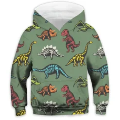 Boys 3D Animal Dinosaur Hoodie Long Sleeve 3D Print Spring Fall Active Sports Fashion Kids 3-13 Years Outdoor Daily Indoor Regular Fit