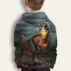 Boys 3D Animal Dinosaur Hoodie Long Sleeve 3D Print Spring Winter Active Sports Fashion Kids 3-12 Years Outdoor Daily Indoor Regular Fit
