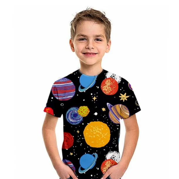 Boys 3D Astronaut T shirt Short Sleeve 3D Print Summer Spring Active Sports Fashion Kids 3-12 Years Outdoor Daily Indoor Regular Fit