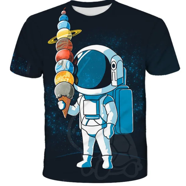 Boys 3D Astronaut T shirt Short Sleeve 3D Print Summer Spring Active Sports Fashion Kids 3-12 Years Outdoor Daily Indoor Regular Fit