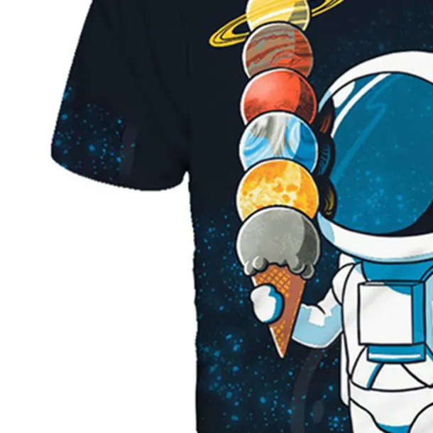 Boys 3D Astronaut T shirt Short Sleeve 3D Print Summer Spring Active Sports Fashion Kids 3-12 Years Outdoor Daily Indoor Regular Fit
