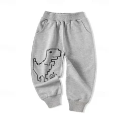 Boys 3D Cartoon Dinosaur Pants Sweatpants Spring Fall Active Basic Kids 4 years+ Outdoor Sport Casual Regular Fit