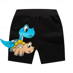 Boys 3D Cartoon Dinosaur Shorts Summer Active Basic Kids 4 years+ Outdoor Sport Casual Regular Fit
