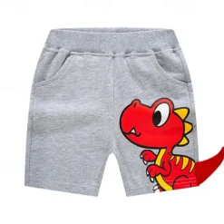 Boys 3D Cartoon Dinosaur Shorts Summer Active Basic Kids 4 years+ Outdoor Sport Casual Regular Fit