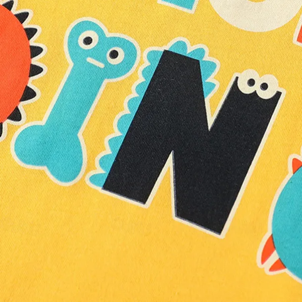 Boys 3D Cartoon Letter T-shirt & Shorts Short Sleeve Summer Active Sports Fashion Kids 4-7 Years Crew Neck Outdoor Vacation Sports Tailored Fit