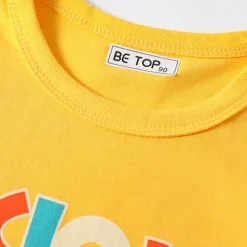 Boys 3D Cartoon Letter T-shirt & Shorts Short Sleeve Summer Active Sports Fashion Kids 4-7 Years Crew Neck Outdoor Vacation Sports Tailored Fit