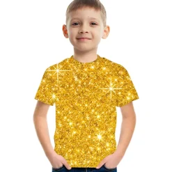 Boys 3D Color Block Rainbow Optical Illusion T shirt Short Sleeve 3D Print Summer Sports Streetwear Basic Kids School Outdoor