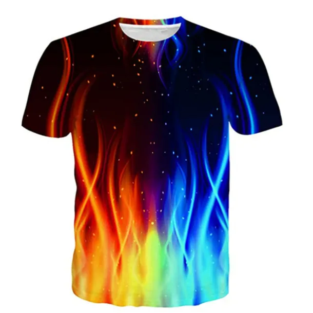 Boys 3D Color Block Rainbow Optical Illusion T shirt Short Sleeve 3D Print Summer Sports Streetwear Basic Kids School Outdoor
