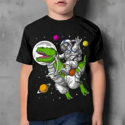 Boys 3D Dinosaur T shirt Short Sleeve 3D Print Summer Active Cute Cool Kids 3-12 Years School Daily