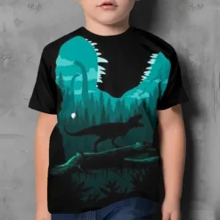 Boys 3D Dinosaur T shirt Short Sleeve 3D Print Summer Active Cute Cool Kids 3-12 Years School Daily