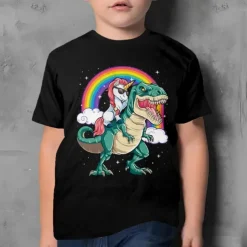 Boys 3D Dinosaur T shirt Short Sleeve 3D Print Summer Active Cute Cool Kids 3-12 Years School Daily