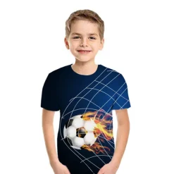Boys 3D Football T shirt Short Sleeve 3D Print Summer Active Streetwear Polyester Kids 3-12 Years Outdoor Daily