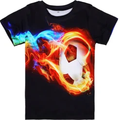 Boys 3D Football T shirt Short Sleeve 3D Print Summer Active Streetwear Polyester Kids 3-12 Years Outdoor Daily