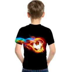 Boys 3D Football T shirt Short Sleeve 3D Print Summer Active Streetwear Polyester Kids 3-12 Years Outdoor Daily