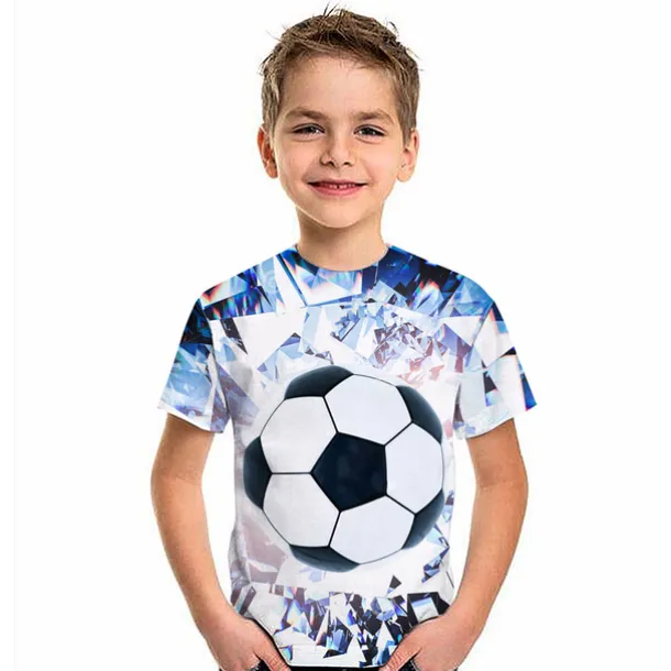 Boys 3D Football T shirt Short Sleeve 3D Print Summer Active Streetwear Polyester Kids 3-12 Years Outdoor Daily