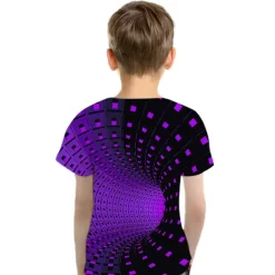 Boys 3D Geometric Color Block Optical Illusion T shirt Tee Short Sleeve 3D Print Summer Active Sports Streetwear Kids Toddler
