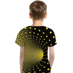 Boys 3D Geometric Color Block Optical Illusion T shirt Tee Short Sleeve 3D Print Summer Active Sports Streetwear Kids Toddler