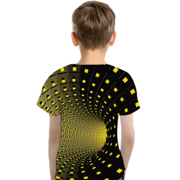 Boys 3D Geometric Color Block Optical Illusion T shirt Tee Short Sleeve 3D Print Summer Active Sports Streetwear Kids Toddler