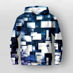 Boys 3D Geometric Hoodie Pullover Long Sleeve 3D Print Spring Fall Fashion Streetwear Cool Kids 3-12 Years Hooded Outdoor Casual Daily Regular Fit