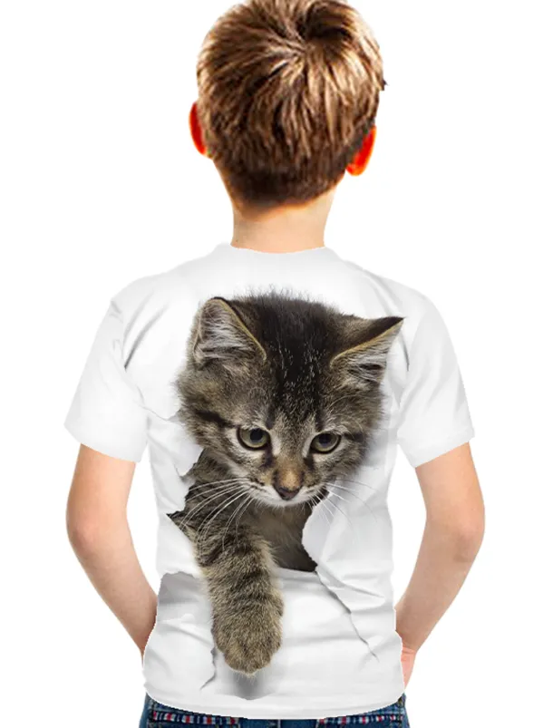 Boys 3D Graphic Animal 3D Print T shirt Tee Short Sleeve 3D Print Summer Active Cute Basic Kids 3-12 Years School