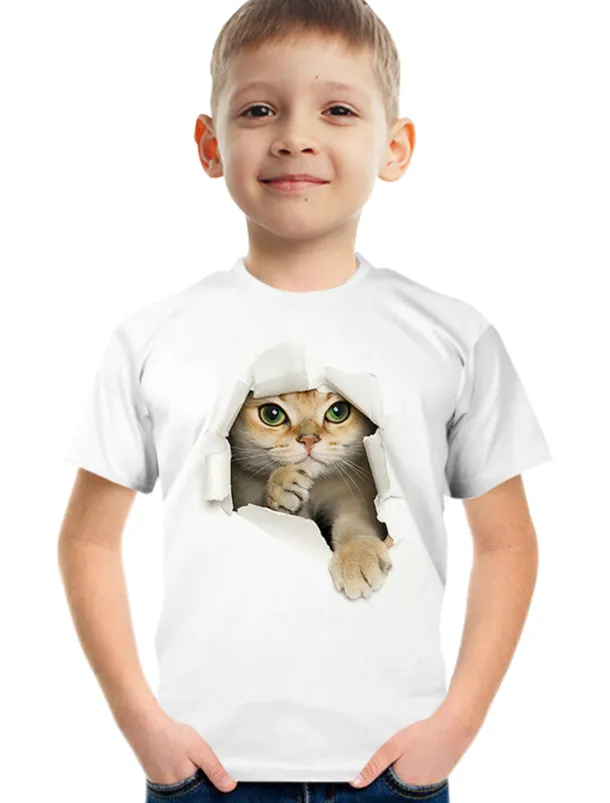Boys 3D Graphic Animal 3D Print T shirt Tee Short Sleeve 3D Print Summer Active Cute Basic Kids 3-12 Years School