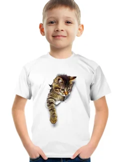 Boys 3D Graphic Animal 3D Print T shirt Tee Short Sleeve 3D Print Summer Active Cute Basic Kids 3-12 Years School