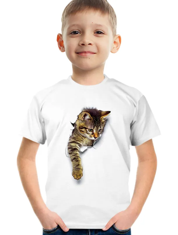 Boys 3D Graphic Animal 3D Print T shirt Tee Short Sleeve 3D Print Summer Active Cute Basic Kids 3-12 Years School