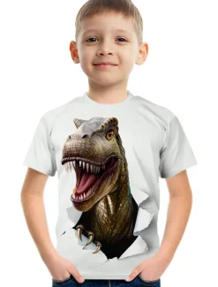 Boys 3D Graphic Animal 3D Print T shirt Tee Short Sleeve 3D Print Summer Active Cute Basic Kids 3-12 Years School