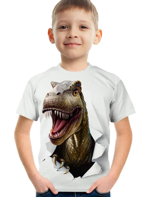 Boys 3D Graphic Animal 3D Print T shirt Tee Short Sleeve 3D Print Summer Active Cute Basic Kids 3-12 Years School