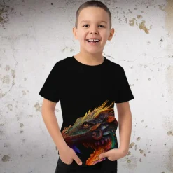 Boys 3D Graphic Animal Dinosaur T shirt Short Sleeve 3D Print Summer Spring Active Sports Fashion Kids 3-12 Years Outdoor Casual Daily Regular Fit