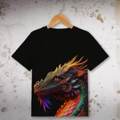 Boys 3D Graphic Animal Dinosaur T shirt Short Sleeve 3D Print Summer Spring Active Sports Fashion Kids 3-12 Years Outdoor Casual Daily Regular Fit