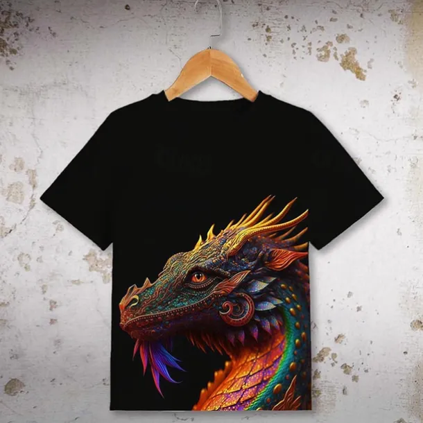 Boys 3D Graphic Animal Dinosaur T shirt Short Sleeve 3D Print Summer Spring Active Sports Fashion Kids 3-12 Years Outdoor Casual Daily Regular Fit