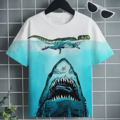 Boys 3D Graphic Animal Wolf T shirt Tee Short Sleeve 3D Print Summer Spring Active Sports Fashion Kids 3-12 Years Outdoor Casual Daily Regular Fit