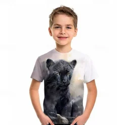 Boys 3D Graphic Animal Wolf T shirt Tee Short Sleeve 3D Print Summer Spring Active Sports Fashion Kids 3-12 Years Outdoor Casual Daily Regular Fit