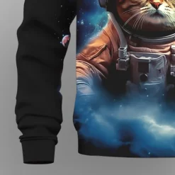 Boys 3D Graphic Cat Astronaut Sweatshirt Long Sleeve 3D Print Summer Fall Fashion Streetwear Daily Kids 3-12 Years Outdoor Casual Daily Regular Fit