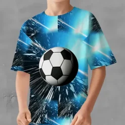 Boys 3D Graphic Football T-shirt & Shorts T-shirt Set Clothing Set Short Sleeve 3D prints Summer Spring Active Sports Fashion Kids 3-13 Years Outdoor Vacation Street Regular Fit