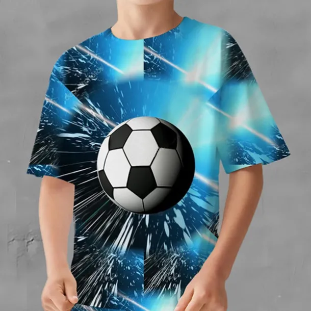 Boys 3D Graphic Football T-shirt & Shorts T-shirt Set Clothing Set Short Sleeve 3D prints Summer Spring Active Sports Fashion Kids 3-13 Years Outdoor Vacation Street Regular Fit