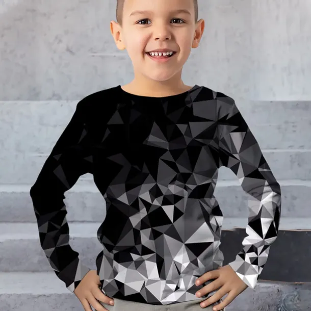Boys 3D Graphic Geometric Color Block T shirt Tee Long Sleeve 3D Print Summer Spring Fall Sports Fashion Streetwear Kids 3-12 Years Outdoor Casual Daily Regular Fit