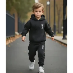 Boys 3D Graphic Hoodie & Sweatpants Set Sports Suit Tracksuits Long Sleeve Spring Fall Daily Basic Casual Kids 4-12 Years Hooded Outdoor Vacation Sports Tailored Fit
