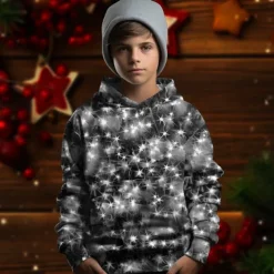 Boys 3D Graphic Hoodie Long Sleeve Spring Fall Fashion Streetwear Kids 4-12 Years Hooded Outdoor Casual Daily Regular Fit