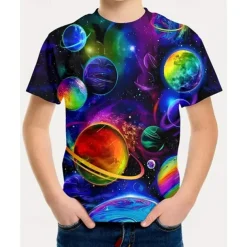 Boys 3D Graphic T shirt Tee Short Sleeve Summer Spring Fashion Basic Kids 4-12 Years Crew Neck Outdoor Casual Daily Regular Fit