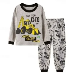Boys 3D Graphic T-shirt Set T-shirt & Legging Long Sleeve Spring Fall Daily Casual Comfort Kids 4-12 Years Crew Neck Vacation Tailored Fit
