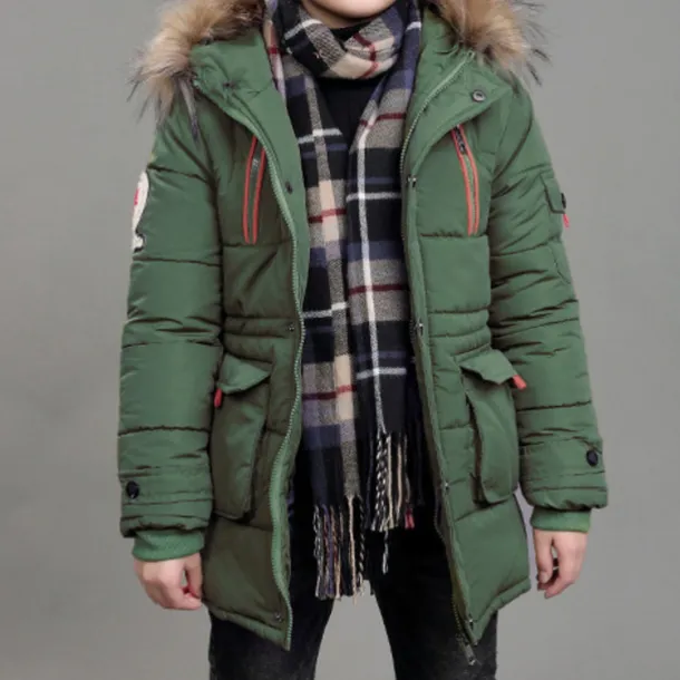 Boys' 3D Kids Puffer Jacket Plain Letter Down Jacket Coat Parka Long Sleeve Winter Active Cool Kids 4-13 Years School Street Regular Fit