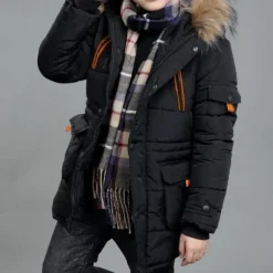 Boys' 3D Kids Puffer Jacket Plain Letter Down Jacket Coat Parka Long Sleeve Winter Active Cool Kids 4-13 Years School Street Regular Fit